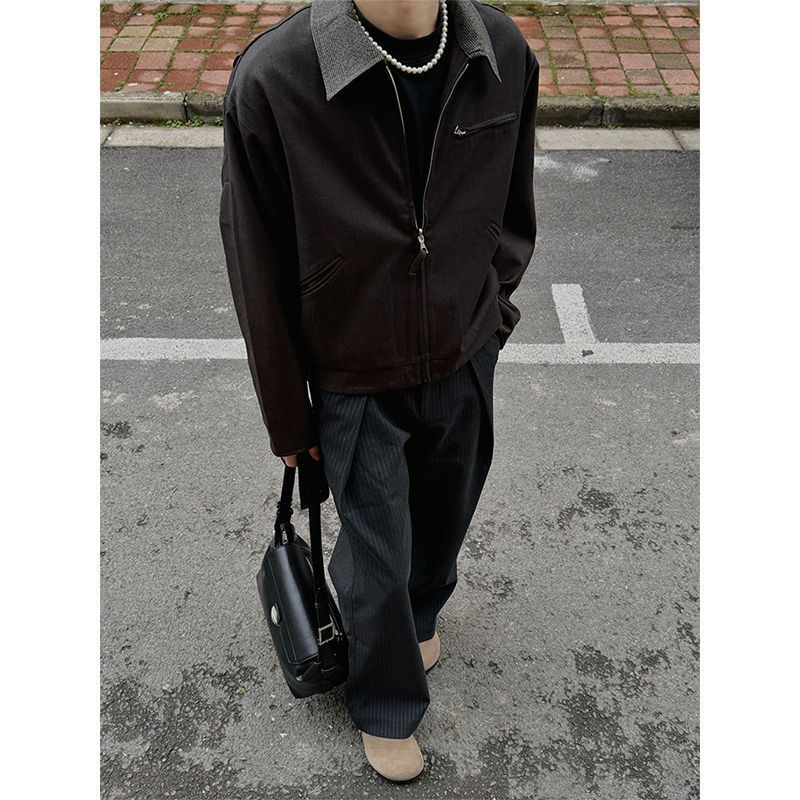 American Retro Two-sided Wear Thousand Bird Grid Jacket Men's High Sense Old Money Style Cleanfit Lapel Blazer