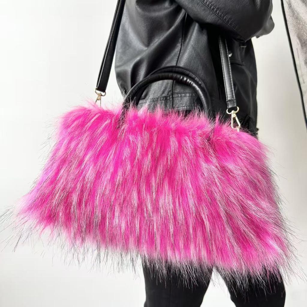 Neue Herbst-/Winter-Plüsch-Tragetasche - Modische Damen-Handtasche aus Kunstpelz