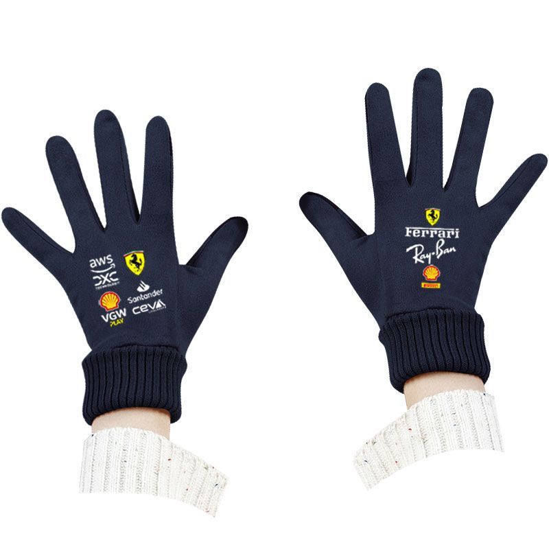Unisex Car Logo Touch Screen Gloves Cycling Warm Gloves For Ferrari F430 Stradale Roma 488 Spider SF90 Portofino F8 Superfast HS4