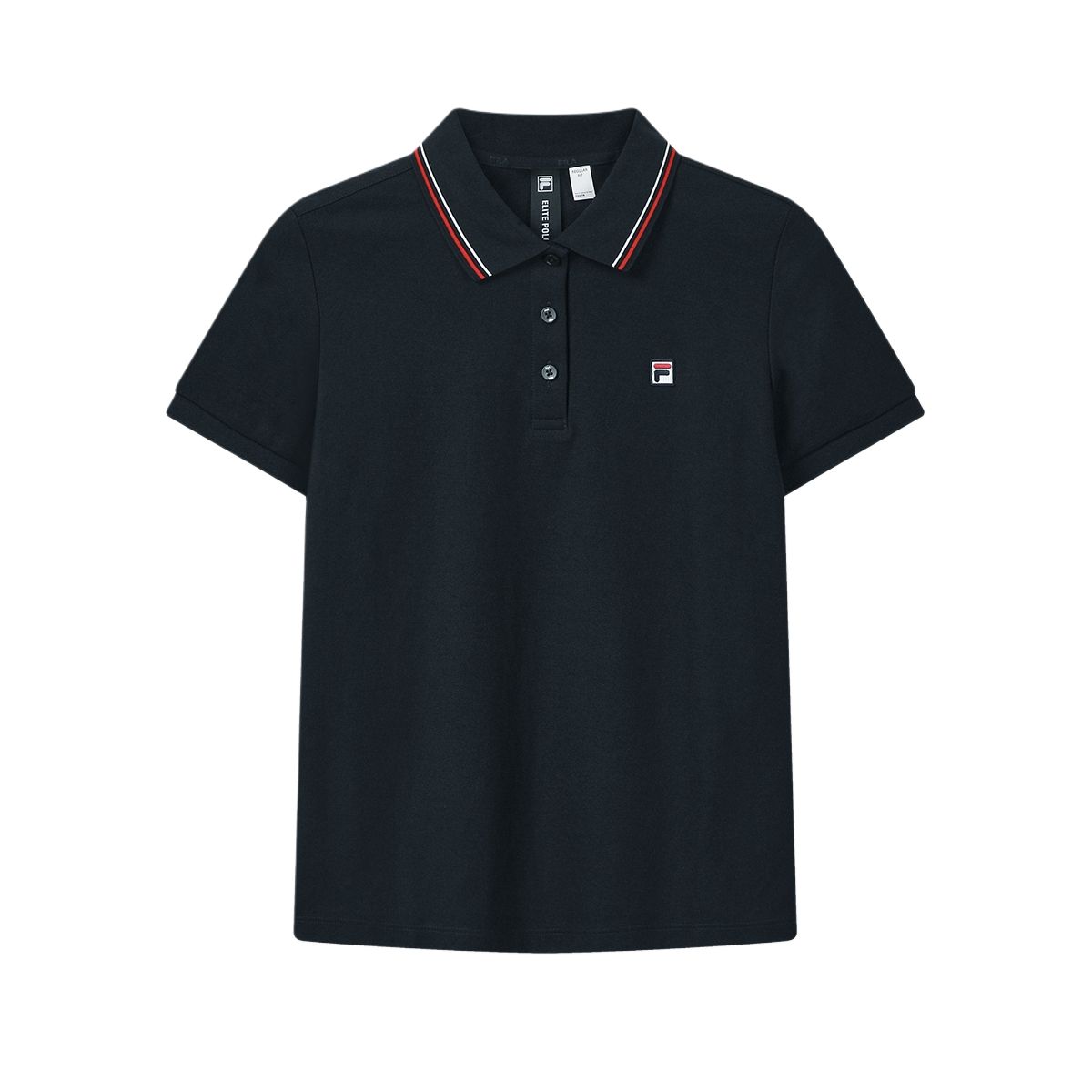 FILA F.C. Essential Pullover Basic Knit Short Sleeve Polo Shirt Women tops F11W621101F-NV S