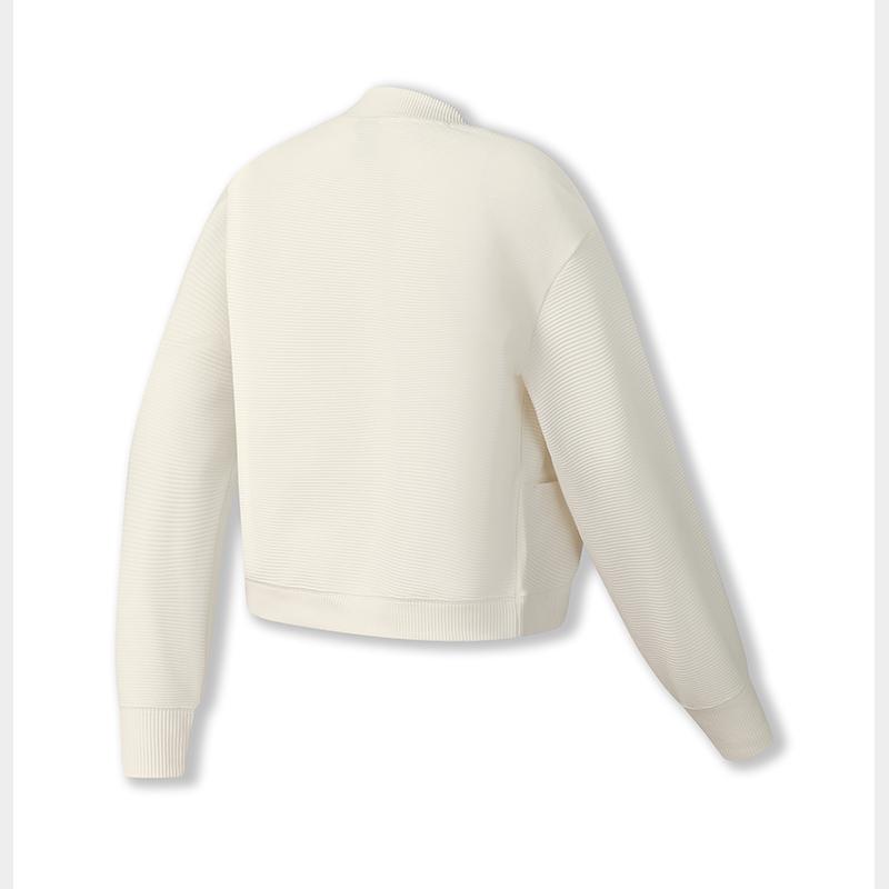 FILA Fitness Fashion Comfortable Casual Sports Versatile French Lazy Style Stand Collar Long Sleeve Cardigan Knitwear Women cardigans A11W531502F-WT