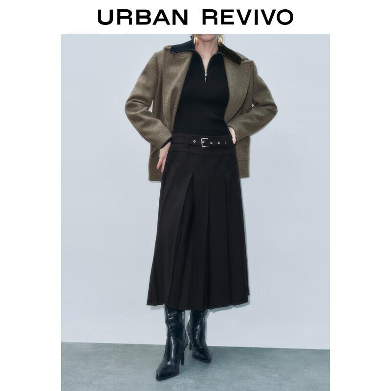 UR Women s Belted Pleated Maxi Skirt L