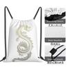Japanese Pattern Dragon Pattern Knapsack Gym Sack Backpack Sports Bag Backpack Pool Bag Backpack Gym Clothes Bag Large Capacity Convenient Storage