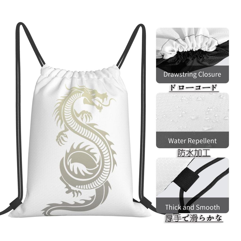 Japanese Pattern Dragon Pattern Knapsack Gym Sack Backpack Sports Bag Backpack Pool Bag Backpack Gym Clothes Bag Large Capacity Convenient Storage