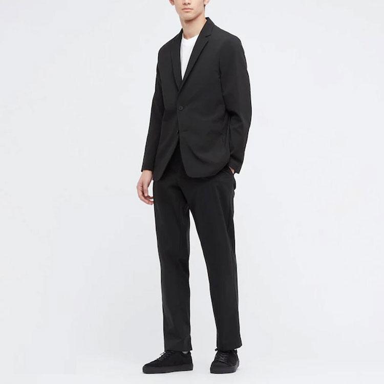 Uniqlo X Theory Collaboration Solid Color Straight Leg Casual Pants Autumn Men Bottoms Black 444609-09