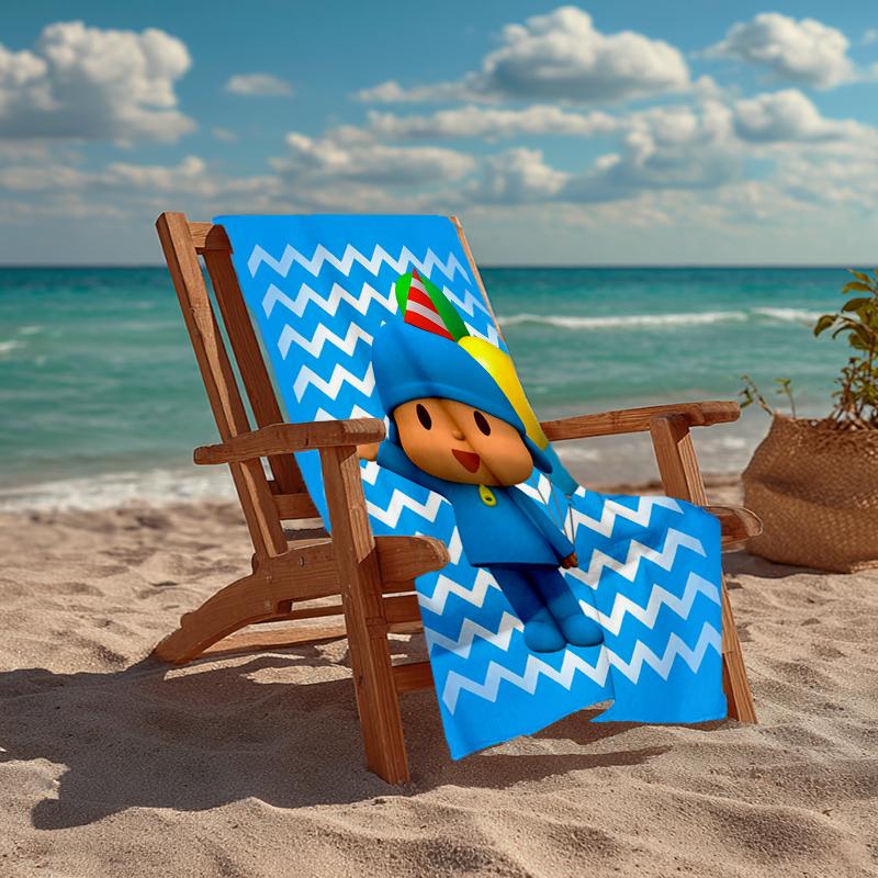 Ultra-Soft Beach Towel with Pocoyo Theme,Ideal for Pool - Camping, Diving - Perfect Travel Essential, Vibrant Beach Towel.