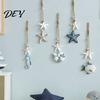 Wooden Ocean Hanging Ornament Starfish Decoration, Nautical Coastal Wall Ornament, Seaside Inspired Decor Theme Art for Home Beach Lake House