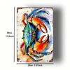 Blue Crab Metal Wall Art 8x12 – Realistic Nautical Iron Hanging Sign, Indoor/Outdoor Farmhouse, Christmas Decor