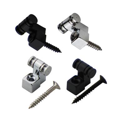 2PCS Metal Guitar Roller String Trees Retainers With Screws, Chrome/Black