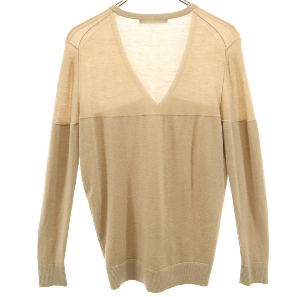 BALENCIAGA Long sleeve V neck sweater 38 beige Men's Used