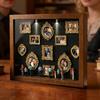Mini Museum Silhouette Box Creative Memory Display Kit with Mini Figurines Gold Frames for Anniversary Wedding Gift Decor