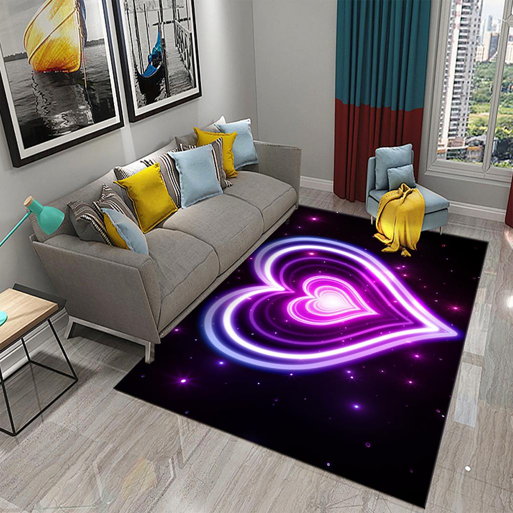 Romantic Love Heart Carpet Valentine's Day Rug Bathroom Anti Slip Floor Mat Living Room Bedroom Entrance Doormat Decor Carpet