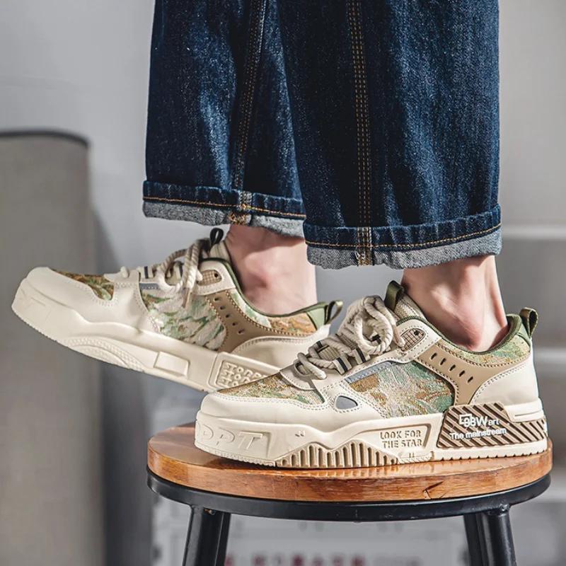 Men Casual Skateboard Shoe Thick-soled Walking Sport Shoes Men's Sneakers Hot Trainer Skateboard Shoes New Male Vulcanized Shoes