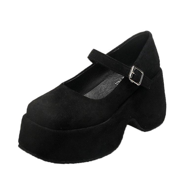 Fashion Trifle Platform Mary Jane One Buckle Wedge Heightened Shallow Heel Single