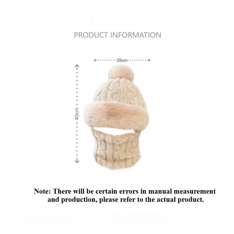 Plus velvet thickened hat, riding windproof bib, mask, integrated ear protection to keep warm