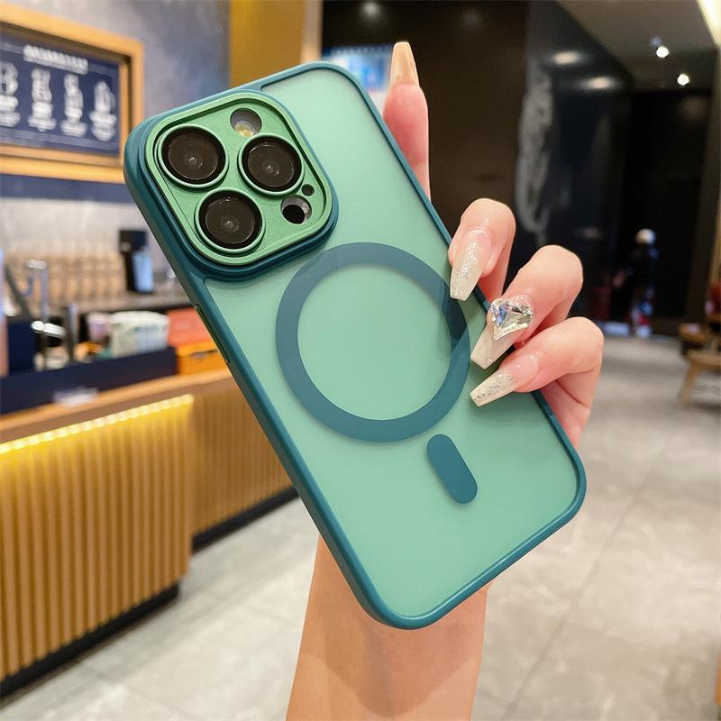 Applicable to iPhone16promax matte magnetic mobile phone case Apple 15 lens all-inclusive anti-drop 14 ultra-thin sheath