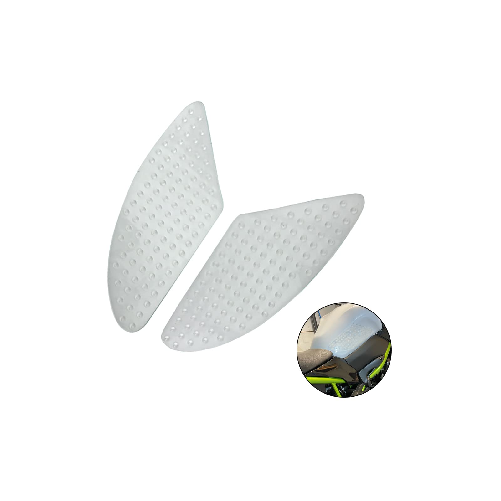 

Samcos Motorcycle Tank Pad Black/Transparent Left and Right Set Knee Grip Pads Knee Grip