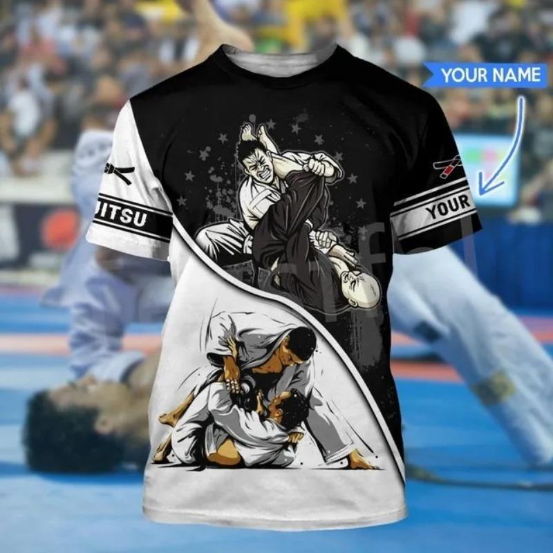 Moda Estiva Uomo Judo T-shirt Stampata 3D Manica Corta Street Casual Sport Fitness Arte Marziale Oversize Nuovi Top Girocollo