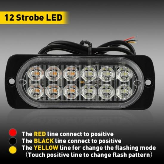 4X LED Strobe Bright Light Truck Car Beacon Foglights Hazard Flash Signal Lamps