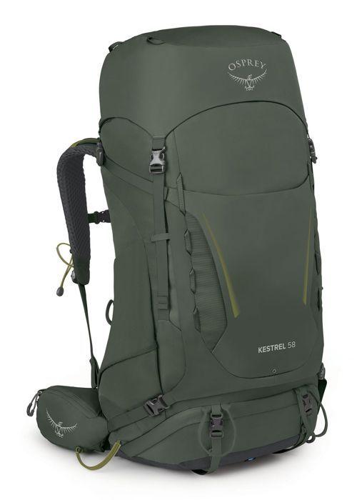 Batoh Osprey Kestrel 58 L/XL - Olivově zelená - Ergonomický - Včetně pláštěnky - Turistika