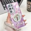 Suitable for Samsung S25 Ultra Tin Foil Pattern IMD Mobile Phone Case Bracelet S24 Flash Powder Lens Film A56 Crown Mirror