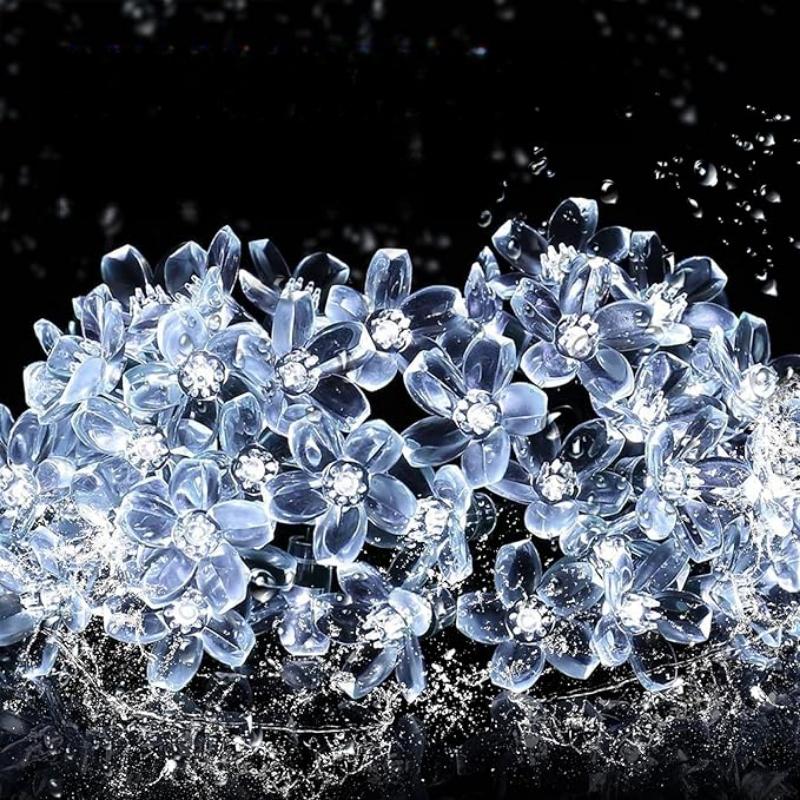 5M 20LED Solar String Lights Outdoor Waterproof 8 Mode Cherry Flower Light For Yard Garden Lawn Holiday Wedding Party Decoration