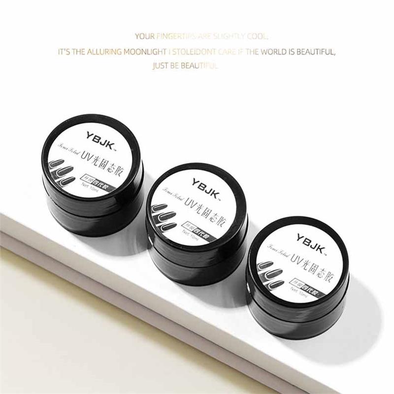 Cola Adesiva Sólida para Unhas Curável com UV LED para Unhas Postiças de Cobertura Total de Longa Duração Ferramenta de Fortalecimento para Extensão de Unhas para Arte de Unhas DIY