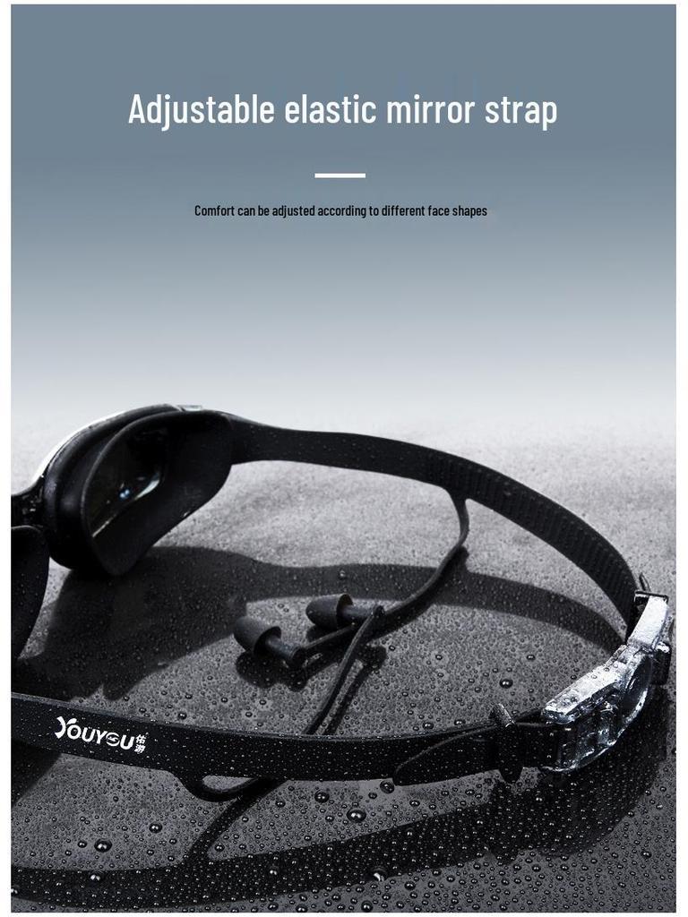 Youyou Anti-Fog HD Waterproof Swimming Goggles & Cap Set for Men and Women - Fashionable Adult Eye Protection.
