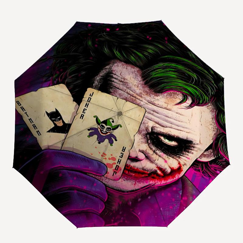 

1pc Joker Cards Automatic Folding Umbrella - Compact 8-Rib Design,Festive Gift for Friends & Family, Compact Umbrella 21105
