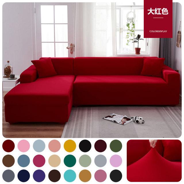 Elastischer Sofabezug, Sofa-Schonbezüge, einfarbig, Stretch-Sofabezüge, Couchbezug, L-förmiges Schnittsofa, Wohnzimmer, Zuhause, 1/2/3/4 Sitzplätze