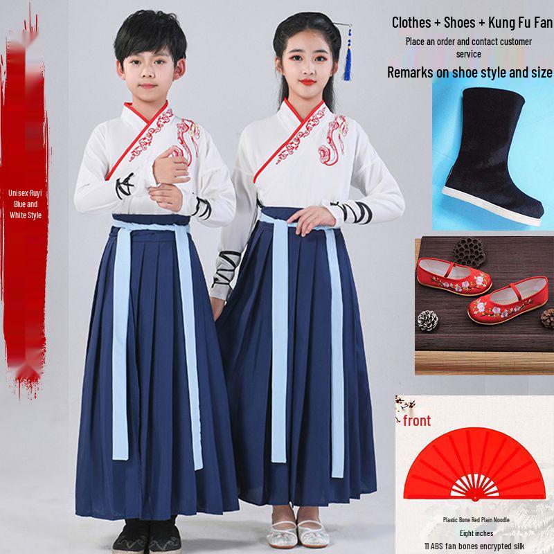 Children's Hua Mulan Hanfu Costume for Boys and Girls - Chinese Style Choir and School Uniform