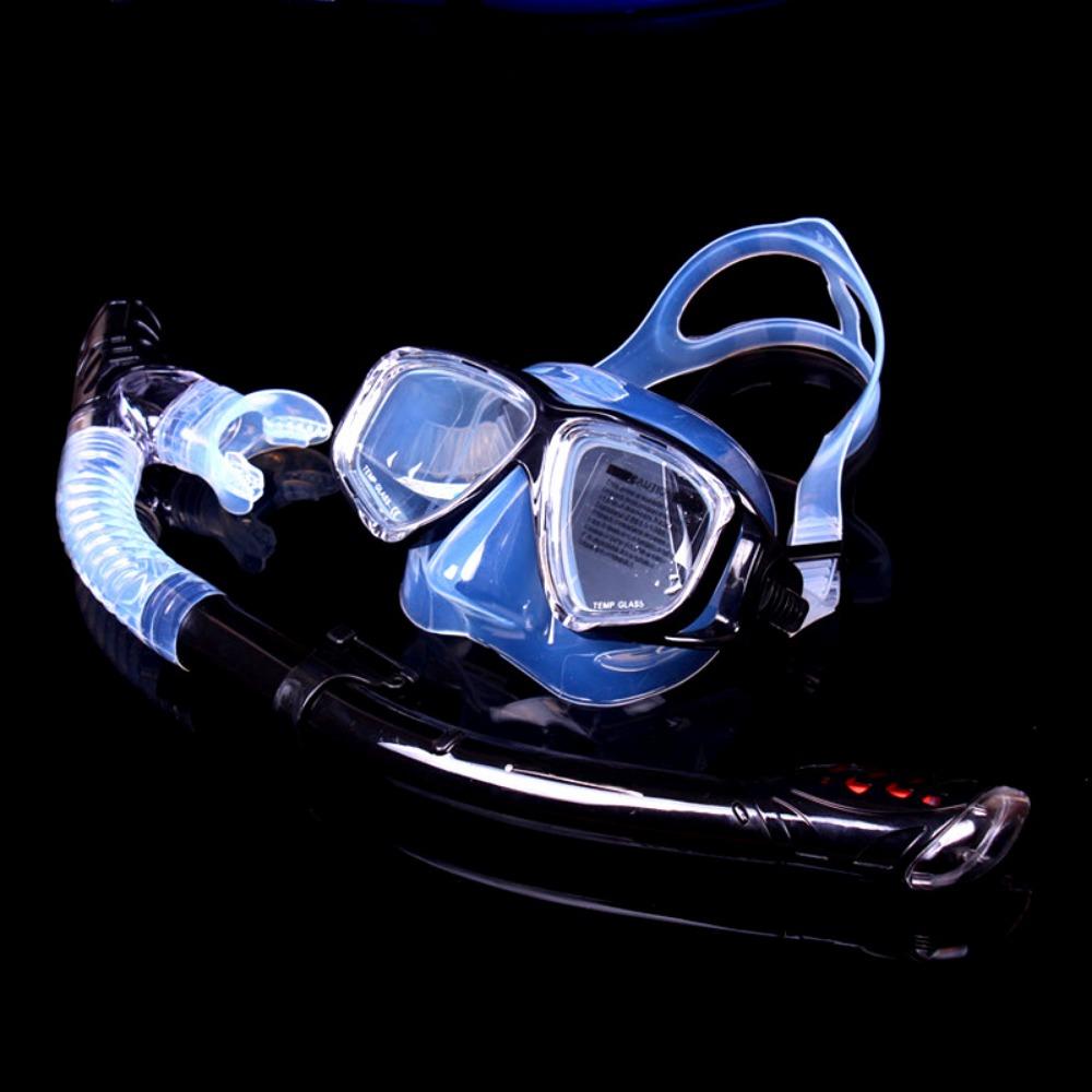 Tempered Glass Diving Goggles Full Dry Snorkeling Set