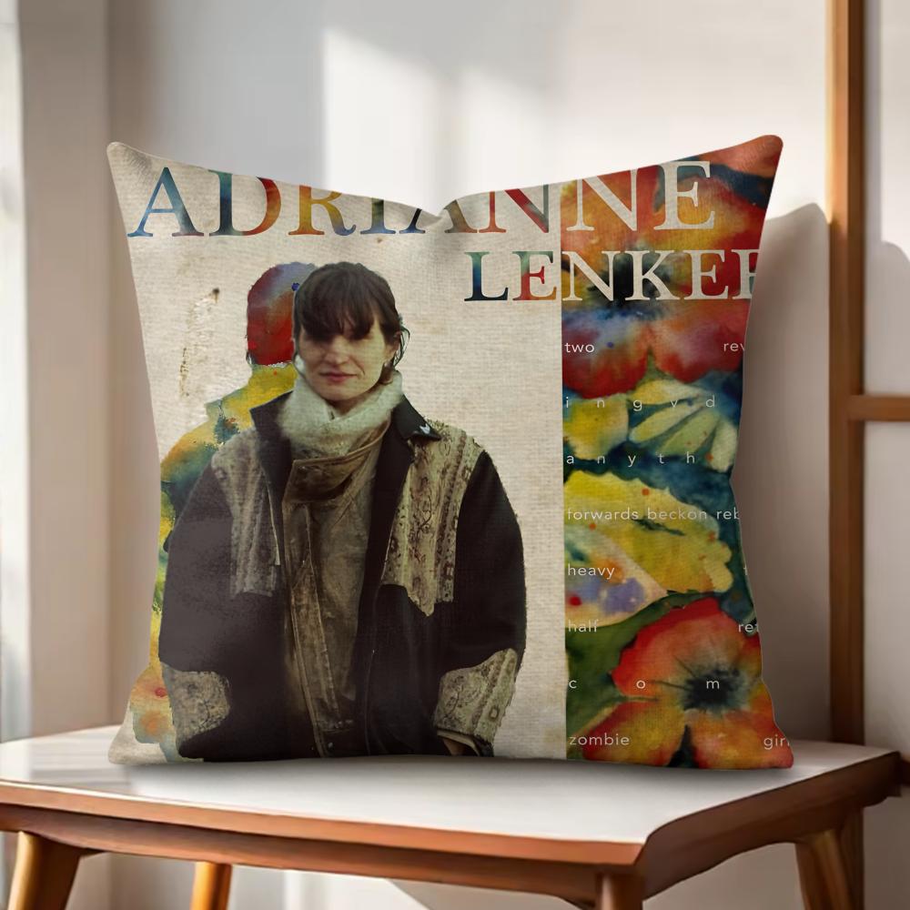 AAdrianne LenkerSongs Album Cushion Cover Natural Linen Organic Fabric DoubleSided Printing Couch Pillow Covers Home Decor