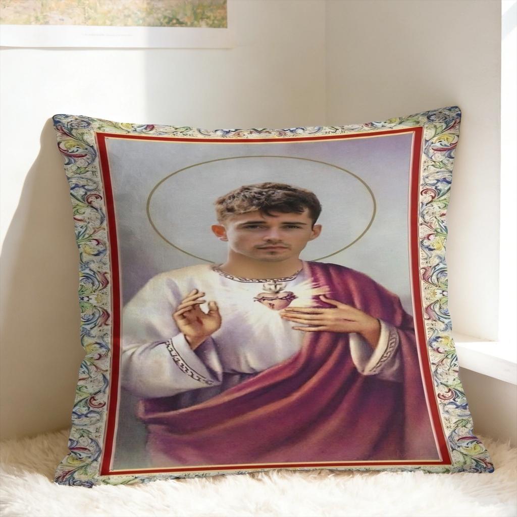 Pillow Cover C-Charles Leclerc Jesus Funny  Vintage Pillow Case For Sofa Couch Bed Living Room Pillowcases