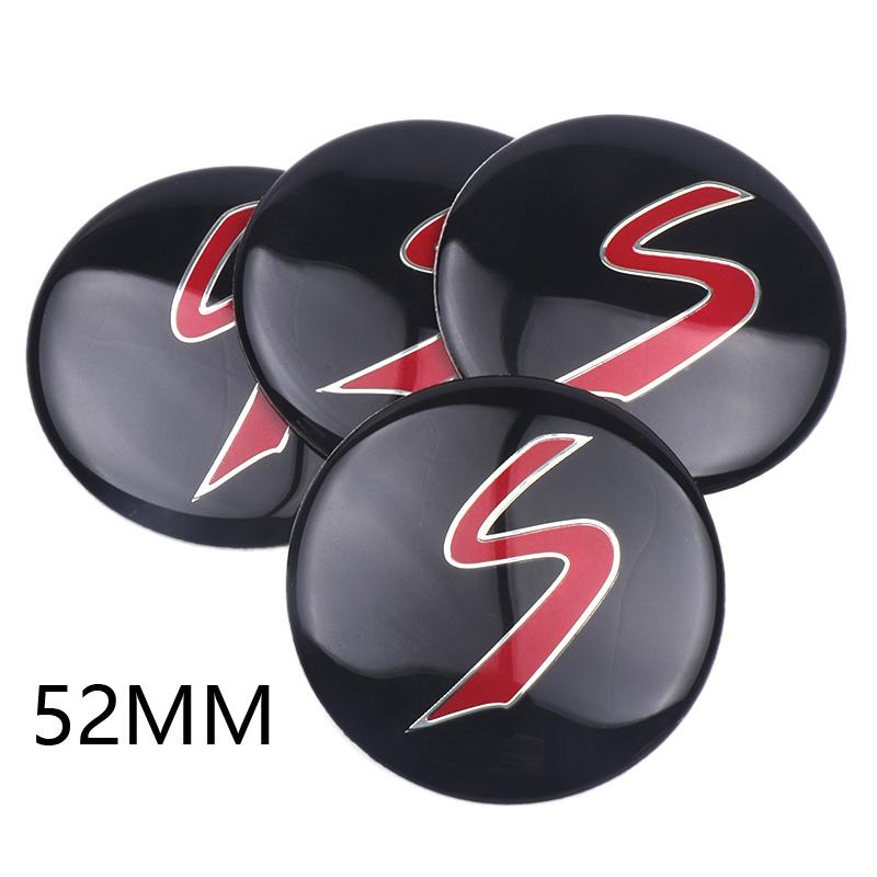 52mm 4pc Car Wheel Center Hub Cap Rim Cover Stickers For Mini Cooper JCW Works Hatch F54 F55 F56 F57 F60 R50 R52 R53 R55 R56 R57 Cnjaw55