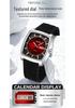 OFNS Men's Quartz Watch - Barrel-Shaped Steel, Silicone Strap, Waterproof, Luminous, Double Calendar, Trendy Casual Design