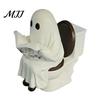 Ghost Reading on Toilet Cute Halloween Figurine, Resin Statue, Spooky Table Decor Funny Ornament for Tiered Tray Tabletop Mantel Gift