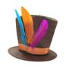 Cappello a Cilindro da Mago Costume Accessorio Piuma Artificiale per Mascherata Nightclub Adulti