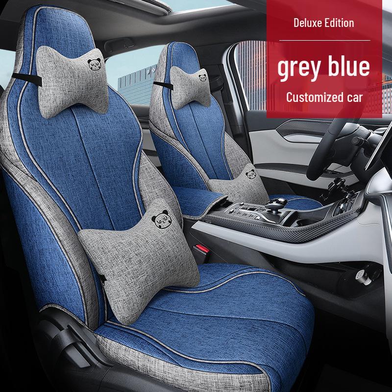 BYD QinPLUS Linen Car Seat Cushion, Full Surround, Four Seasons, for Qinplusdmi/ev.