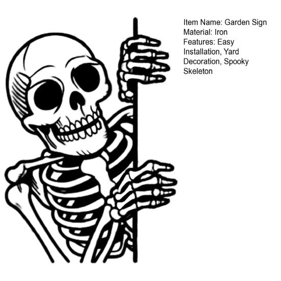 Vyhlížející kostra Zahrada Znamení Kovová silueta kostry Dekorace Zahrada Halloweenská dekorace Znamení kostry pro strašidelnou zahradu Veranda Strom Plotový sloupek