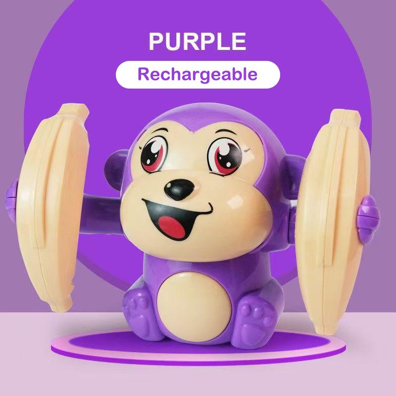 360° Tumbling Monkey Toy Adorable Musical LED Light Interactive Toy for Kids Boys Girls Party Supplies