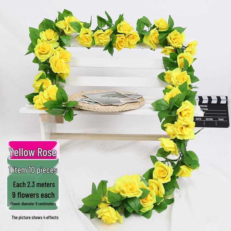 Artificial Rose Vine Decoration for Wedding Ceiling or Water Pipe Cover