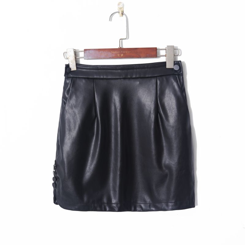 

Fashion 2023 Autumn Double Pocket Slim Fit Bodycon Dress Black M