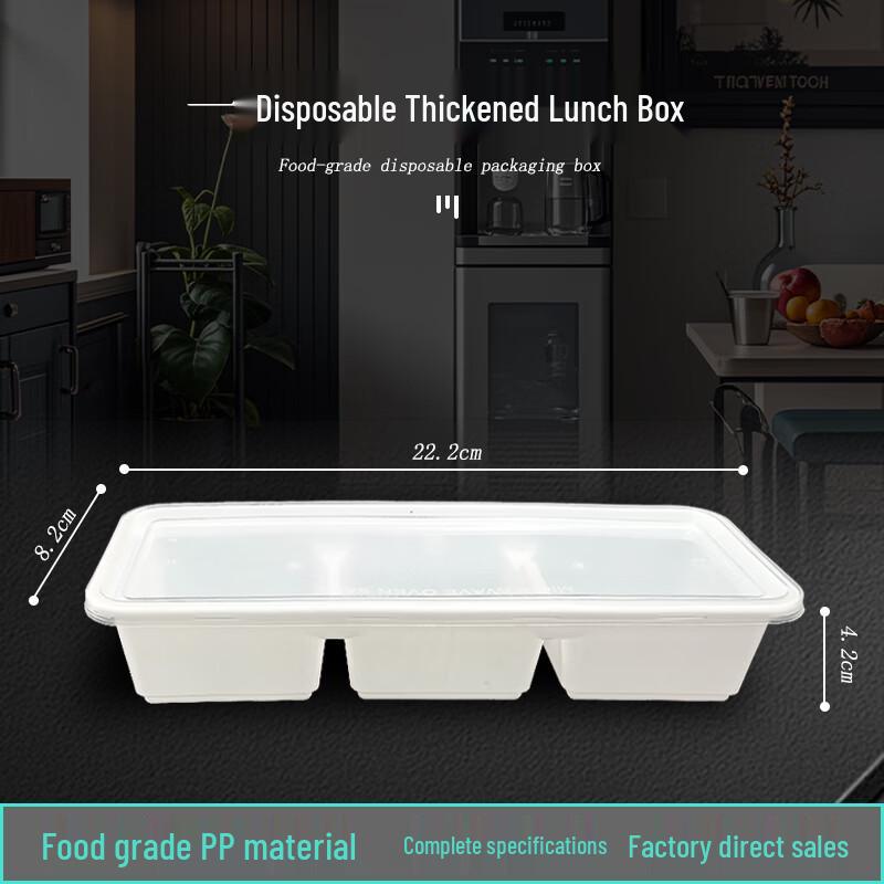 Jinmei Hewang Disposable Plastic 3-Compartment Meal Box