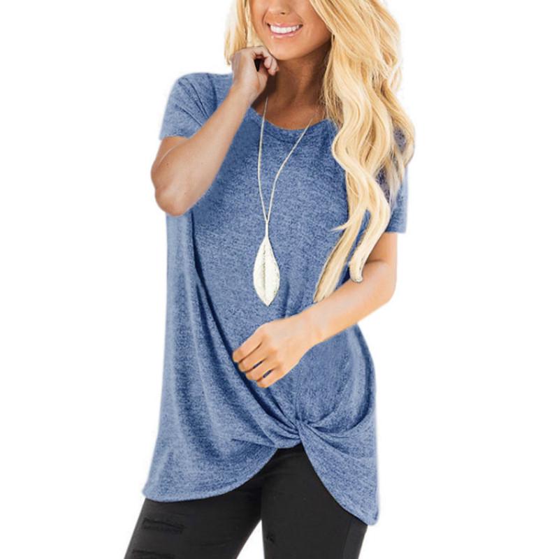 Stylish Women's Tunic Tops Short Sleeve Summer Loose Blouse Plus Size Shirt T-shirt
