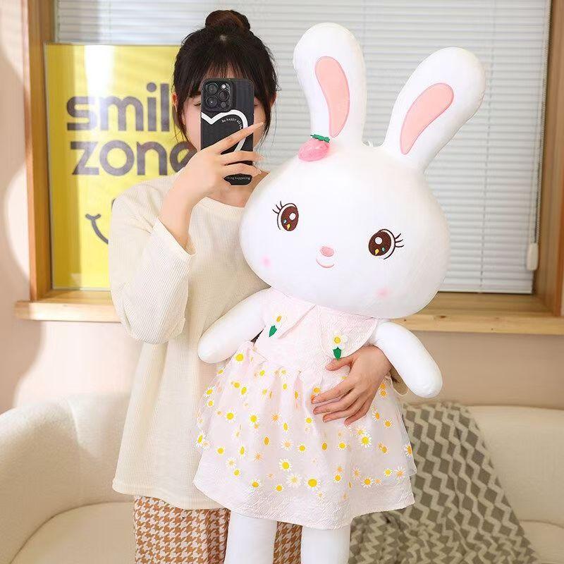 Peluche Lapin Mignon Animal en Peluche Lapin Doux Poupée Lapin Kawaii Oreiller de Sommeil Cadeau d'Anniversaire pour Enfants Filles Lapin Doux et Câlin pour Vous