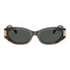 Versace Hollow Simple Design Acetate Cat Eye Sunglasses Women's Havana 55931805 100304483015001-Havana Color 54