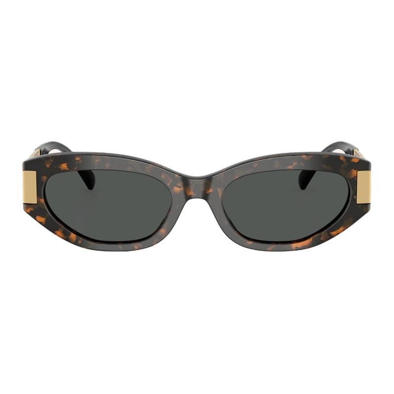 Versace Hollow Simple Design Acetate Cat Eye Sunglasses Women's Havana 55931805 100304483015001-Havana Color 54