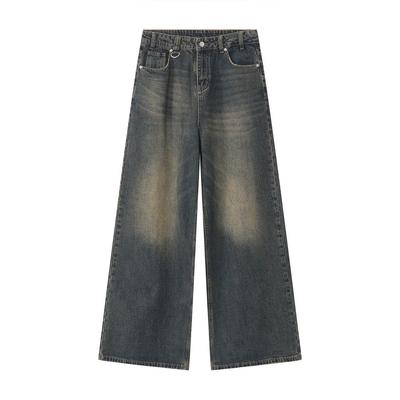 BeatStreet Summer Men Baggy Jeans Vintage American Style Straight Wide Leg Denim Pants Casual Trousers