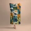 INS style dinosaur print beach towel yoga mat environmentally friendly non-fading thick large size bath towel outdoor picnic mat